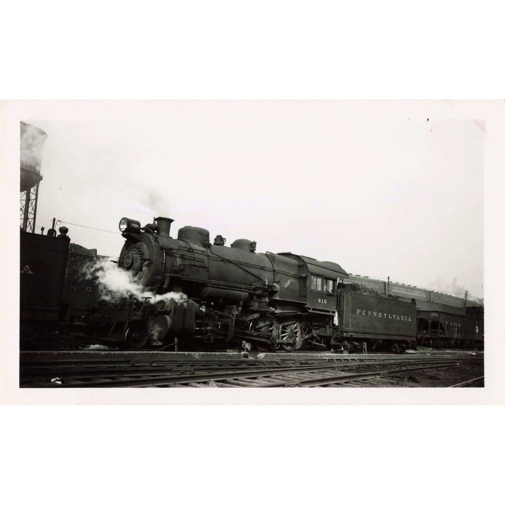 PRR Pennsylvania Railroad #910 2-8-0 Steam Locomotive Photo Morris Park NY 1947
